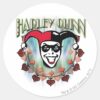 Harley_Quinn_-_Face_and_Logo_Classic_Round_Sticker_1 Harley Quinn Face And Logo Classic Round Sticker