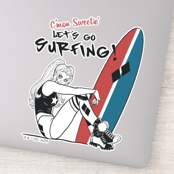 Harley_Quinn_-_Let's_Go_Surfing_Sticker_1 Harley Quinn Lets Go Surfing Sticker
