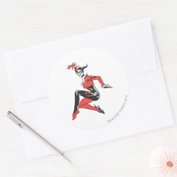 Harley_Quinn_1_Classic_Round_Sticker_3 Harley Quinn 1 Classic Round Sticker