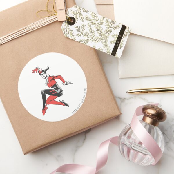 Harley_Quinn_1_Classic_Round_Sticker_5 Harley Quinn 1 Classic Round Sticker