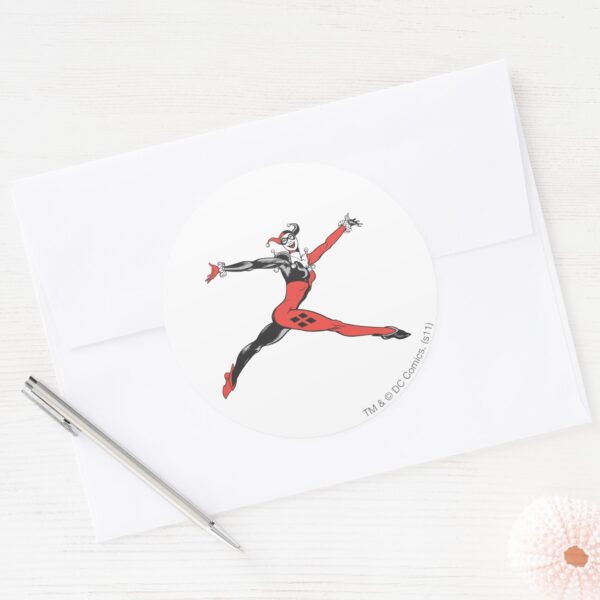 Harley_Quinn_3_Classic_Round_Sticker_3 Harley Quinn 3 Classic Round Sticker