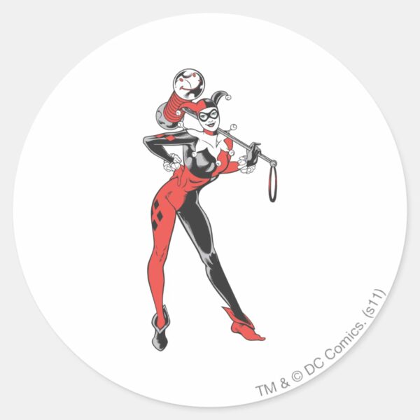 Harley_Quinn_4_Classic_Round_Sticker_1 Harley Quinn 4 Classic Round Sticker