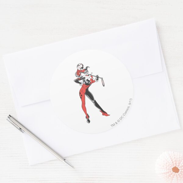 Harley_Quinn_4_Classic_Round_Sticker_3 Harley Quinn 4 Classic Round Sticker