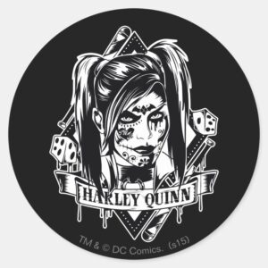 Harley Quinn Badge Classic Round Sticker