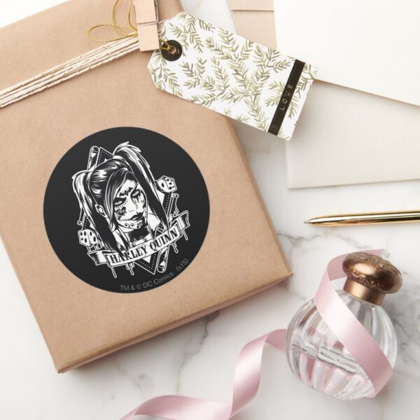 Harley_Quinn_Badge_Classic_Round_Sticker_5 Harley Quinn Badge Classic Round Sticker