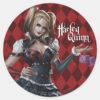Harley_Quinn_With_Fuzzy_Dice_Classic_Round_Sticker_1 Harley Quinn With Fuzzy Dice Classic Round Sticker