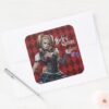 Harley_Quinn_With_Fuzzy_Dice_Square_Sticker_3 Harley Quinn With Fuzzy Dice Square Sticker