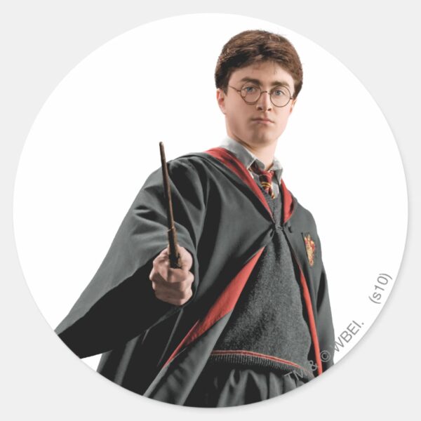 Harry_Potter_At_The_Ready_Classic_Round_Sticker_1 Harry Potter At The Ready Classic Round Sticker