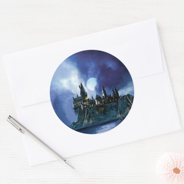 Harry_Potter_Castle___Hogwarts_at_Night_Classic_Round_Sticker_3 Harry Potter Castle Hogwarts At Night Classic Round Sticker