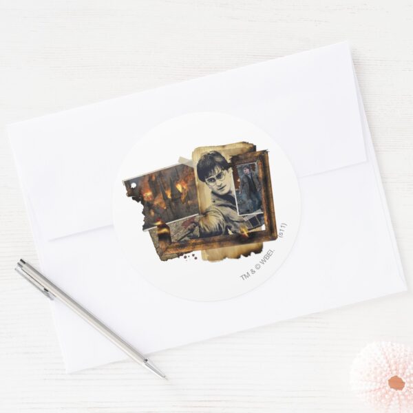 Harry_Potter_Collage_7_Classic_Round_Sticker_3 Harry Potter Collage 7 Classic Round Sticker