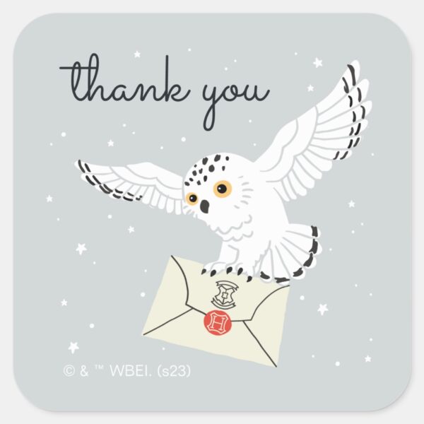 Harry_Potter_Hedwig_Baby_Shower_Thank_You_Square_Sticker_1 Harry Potter Hedwig Baby Shower Thank You Square Sticker