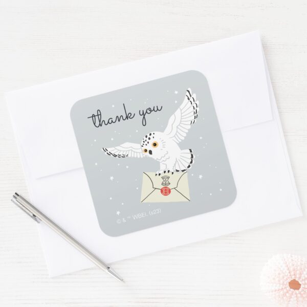 Harry_Potter_Hedwig_Baby_Shower_Thank_You_Square_Sticker_3 Harry Potter Hedwig Baby Shower Thank You Square Sticker