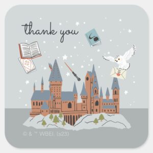 Harry_Potter_Hogwarts_Castle_Baby_Shower_Thank_You_Square_Sticker_1 Harry Potter Hogwarts Castle Baby Shower Thank You Square Sticker