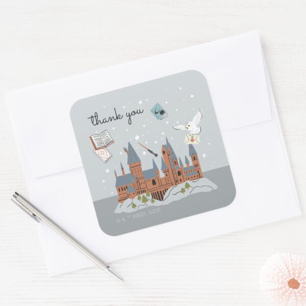 Harry_Potter_Hogwarts_Castle_Baby_Shower_Thank_You_Square_Sticker_3 Harry Potter Hogwarts Castle Baby Shower Thank You Square Sticker