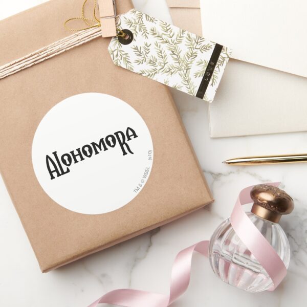 Harry_Potter_Spell___Alohomora_Classic_Round_Sticker_5 Harry Potter Spell Alohomora Classic Round Sticker