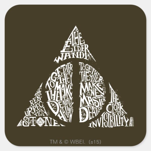 Harry_Potter_Spell___DEATHLY_HALLOWS_Typography_Gr_Square_Sticker_1 Harry Potter Spell DEATHLY HALLOWS Typography Gr Square Sticker
