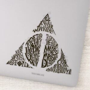 Harry Potter Spell DEATHLY HALLOWS Typography Gr Sticker