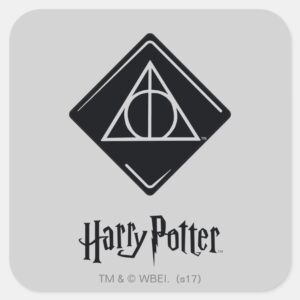 Harry Potter Spell Deathly Hallows Icon Square Sticker