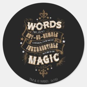 Harry_Potter_Spell___Words_Are_Our_Most_Inexhausti_Classic_Round_Sticker_1 Harry Potter Spell Words Are Our Most Inexhausti Classic Round Sticker
