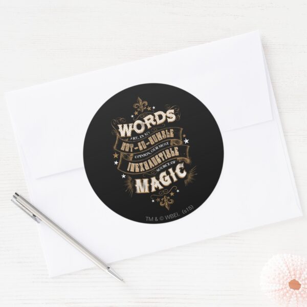Harry_Potter_Spell___Words_Are_Our_Most_Inexhausti_Classic_Round_Sticker_3 Harry Potter Spell Words Are Our Most Inexhausti Classic Round Sticker