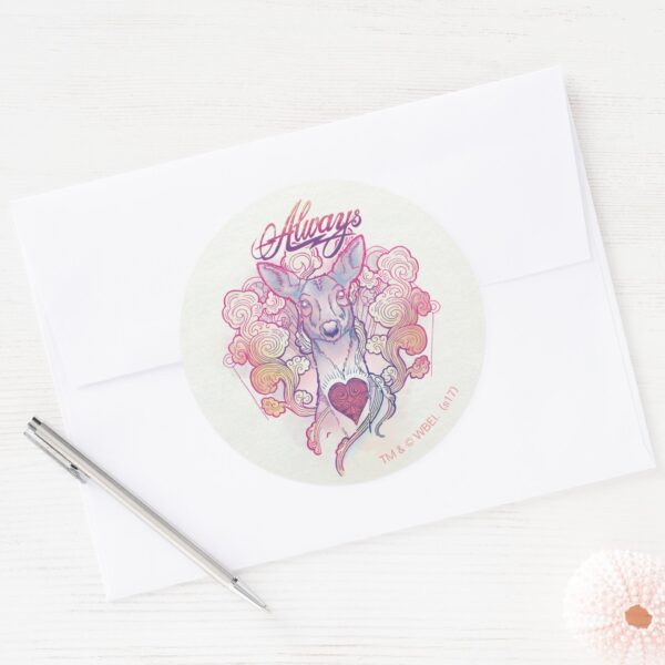 Harry_Potter_Spell____Always__Doe_Patronus_Classic_Round_Sticker_3 Harry Potter Spell Always Doe Patronus Classic Round Sticker