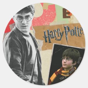 Harry Potter Then And Now Classic Round Sticker