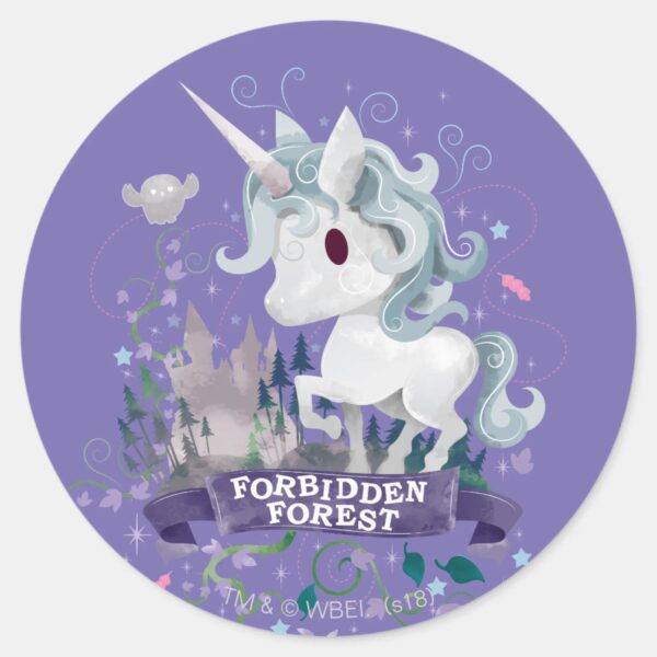 Harry_Potter___Forbidden_Forest_Unicorn_Graphic_Classic_Round_Sticker_1 Harry Potter Forbidden Forest Unicorn Graphic Classic Round Sticker