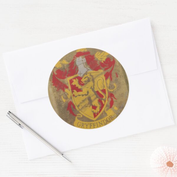 Harry_Potter___Gryffindor_-_Retro_House_Crest_Classic_Round_Sticker_3 Harry Potter Gryffindor Retro House Crest Classic Round Sticker