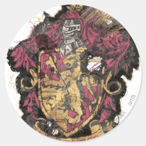 Harry_Potter___Gryffindor_Crest_-_Destroyed_Classic_Round_Sticker_1 Harry Potter Gryffindor Crest Destroyed Classic Round Sticker