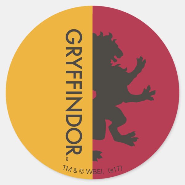 Harry_Potter___Gryffindor_House_Pride_Graphic_Classic_Round_Sticker_1 Harry Potter Gryffindor House Pride Graphic Classic Round Sticker