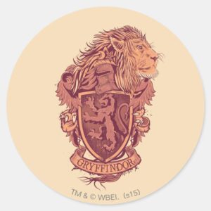 Harry_Potter___Gryffindor_Lion_Crest_Classic_Round_Sticker_1 Harry Potter Gryffindor Lion Crest Classic Round Sticker
