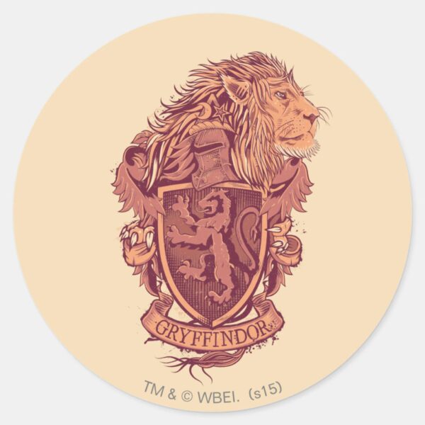 Harry_Potter___Gryffindor_Lion_Crest_Classic_Round_Sticker_1 Harry Potter Gryffindor Lion Crest Classic Round Sticker