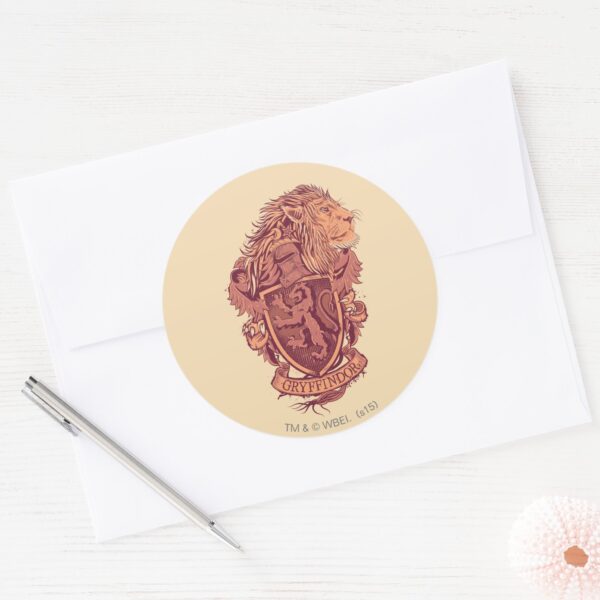 Harry_Potter___Gryffindor_Lion_Crest_Classic_Round_Sticker_3 Harry Potter Gryffindor Lion Crest Classic Round Sticker