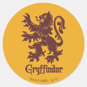 Harry_Potter___Gryffindor_Lion_Graphic_Classic_Round_Sticker_1 Harry Potter Gryffindor Lion Graphic Classic Round Sticker