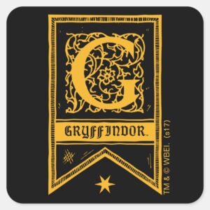 Harry Potter Gryffindor Monogram Banner Square Sticker