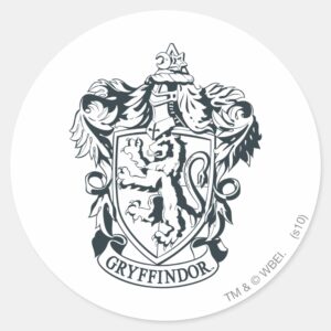 Harry Potter Gryffindor Stencil Sketch Classic Round Sticker