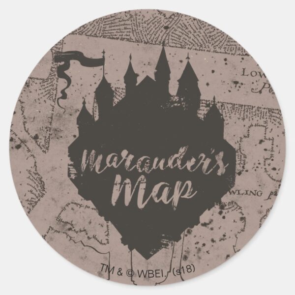 Harry_Potter___HOGWARTS™_Castle_Marauder's_Map_Classic_Round_Sticker_1 Harry Potter HOGWARTS™ Castle Marauders Map Classic Round Sticker