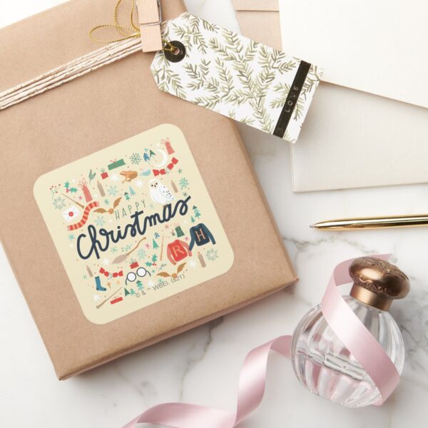 Harry_Potter___Happy_Christmas_With_Festive_Icons_Square_Sticker_5 Harry Potter Happy Christmas With Festive Icons Square Sticker