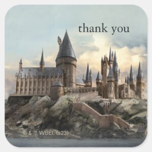 Harry_Potter___Hogwarts_Baby_Shower_Thank_You_Square_Sticker_1 Harry Potter Hogwarts Baby Shower Thank You Square Sticker