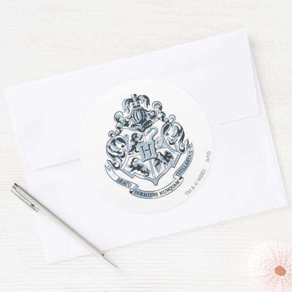Harry_Potter___Hogwarts_Crest_-_Blue_Classic_Round_Sticker_3 Harry Potter Hogwarts Crest Blue Classic Round Sticker