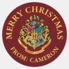 Harry_Potter___Hogwarts_Crest___Merry_Christmas_Classic_Round_Sticker_1 Harry Potter Hogwarts Crest Merry Christmas Classic Round Sticker