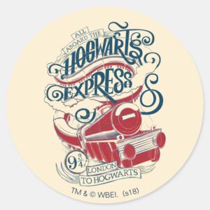 Harry_Potter___Hogwarts_Express_Typography_Classic_Round_Sticker_1 Harry Potter Hogwarts Express Typography Classic Round Sticker