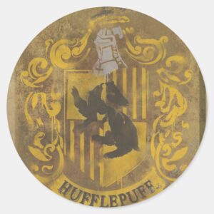 Harry_Potter___Hufflepuff_Crest_Spray_Paint_Classic_Round_Sticker_1 Harry Potter Hufflepuff Crest Spray Paint Classic Round Sticker