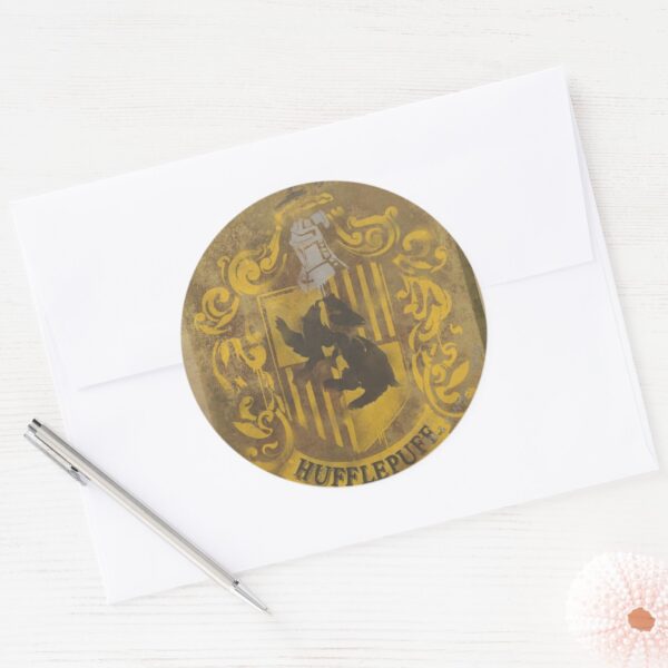 Harry_Potter___Hufflepuff_Crest_Spray_Paint_Classic_Round_Sticker_3 Harry Potter Hufflepuff Crest Spray Paint Classic Round Sticker