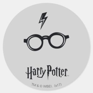 Harry Potter Lightning Scar And Glasses Classic Round Sticker