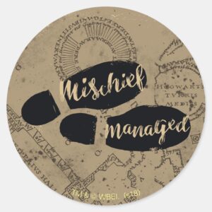 Harry Potter MISCHIEF MANAGED™ Map Footprints Classic Round Sticker