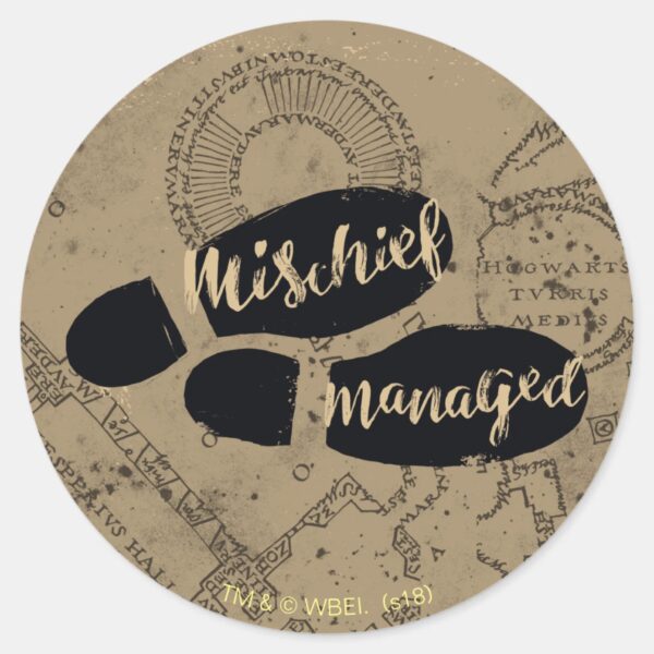 Harry_Potter___MISCHIEF_MANAGED™_Map_Footprints_Classic_Round_Sticker_1 Harry Potter MISCHIEF MANAGED™ Map Footprints Classic Round Sticker