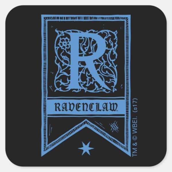 Harry_Potter___Ravenclaw_Monogram_Banner_Square_Sticker_1 Harry Potter Ravenclaw Monogram Banner Square Sticker