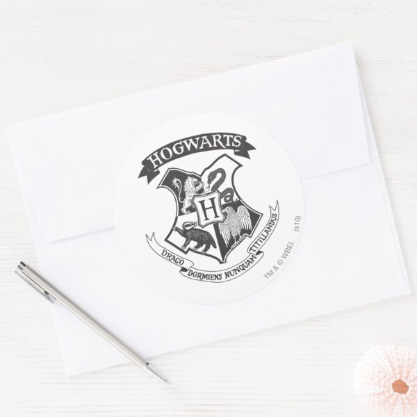 Harry_Potter___Retro_Hogwarts_Crest_Classic_Round_Sticker_3 Harry Potter Retro Hogwarts Crest Classic Round Sticker