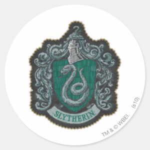 Harry_Potter___Retro_Mighty_Slytherin_Crest_Classic_Round_Sticker_1 Harry Potter Retro Mighty Slytherin Crest Classic Round Sticker